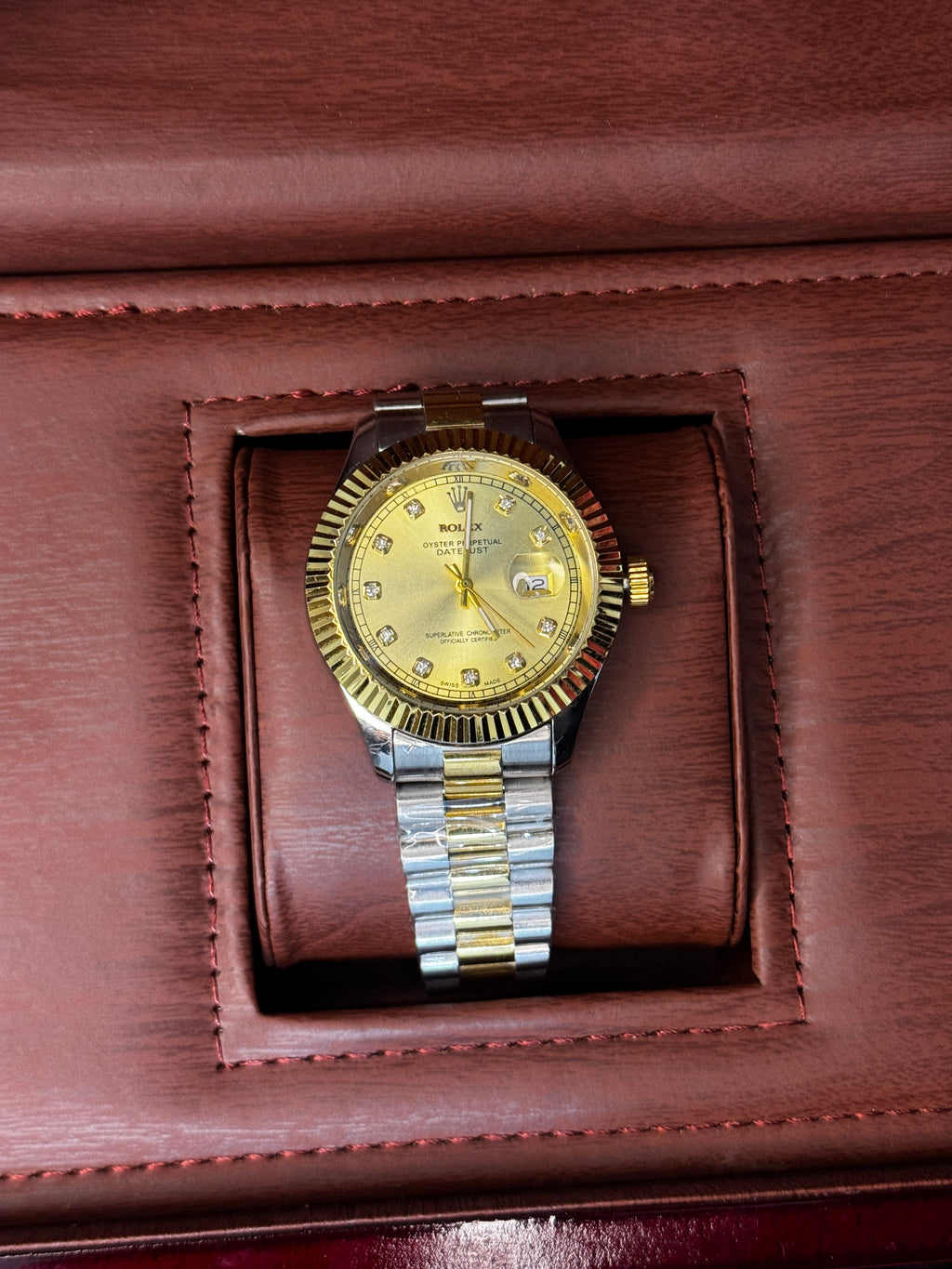 Rolex automatic truetone with golden dial
