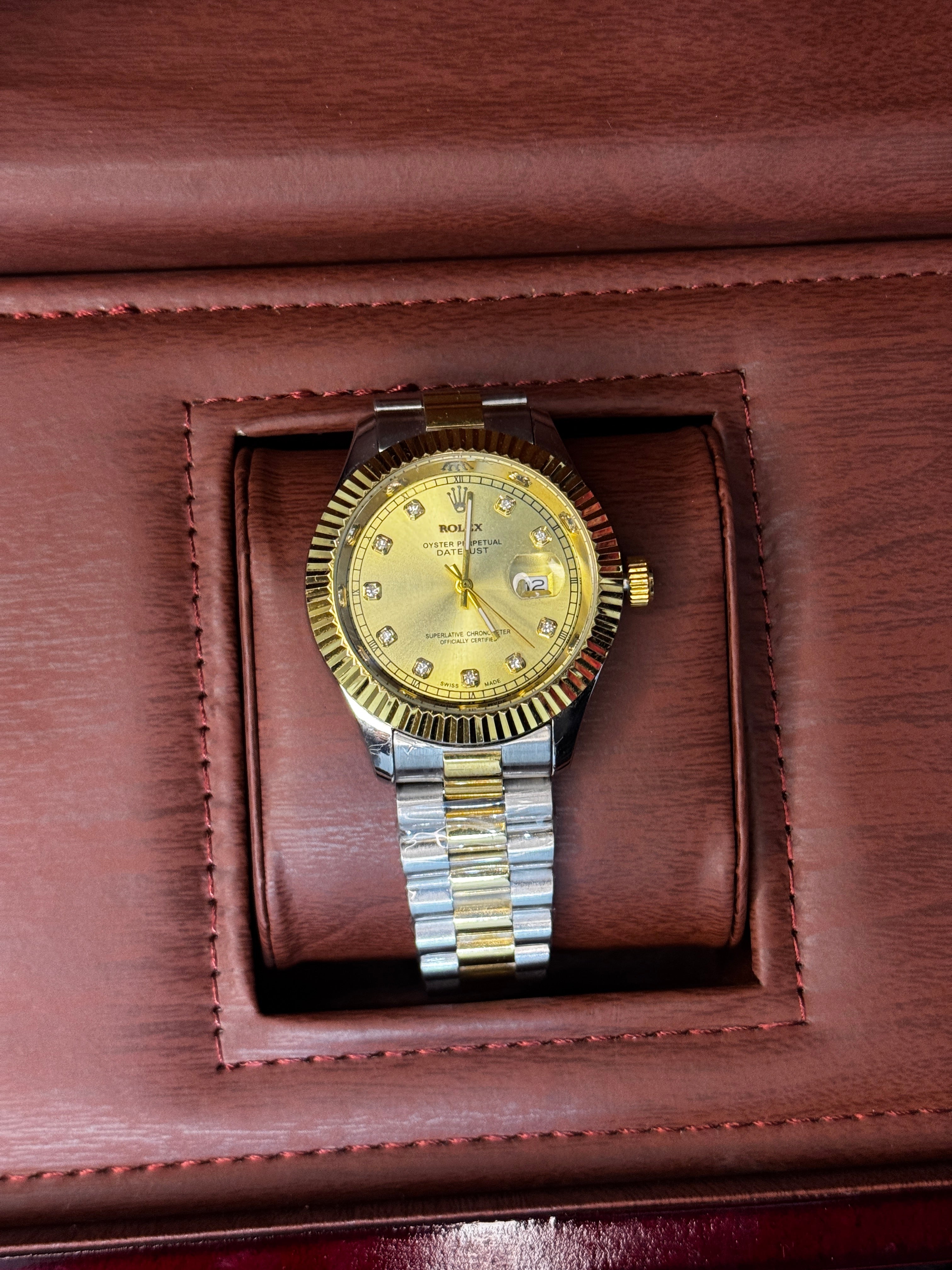 Rolex automatic truetone with golden dial