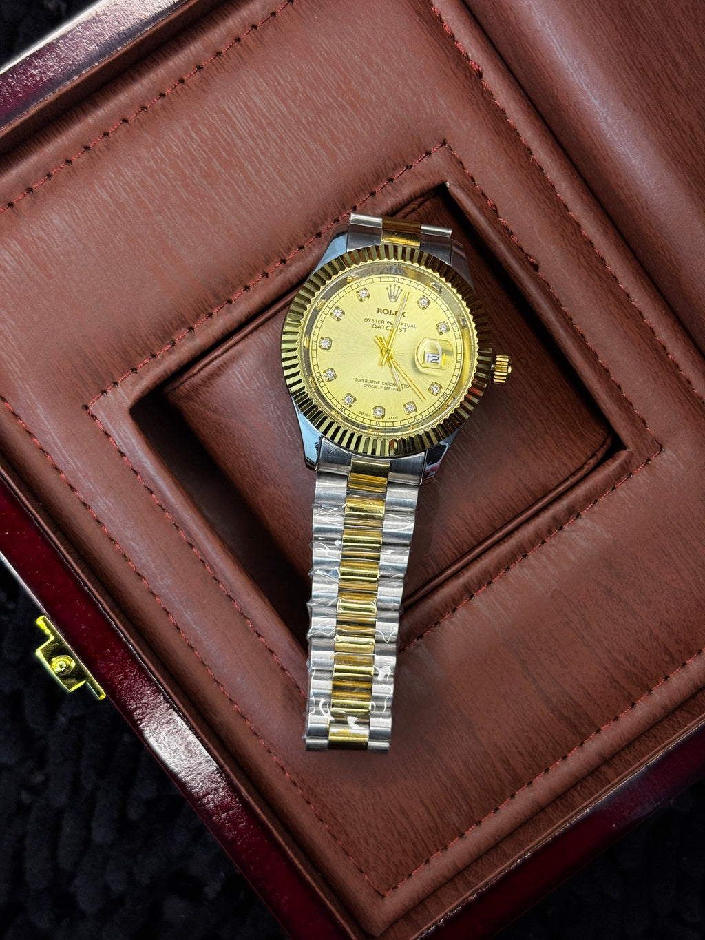 Rolex automatic truetone with golden dial